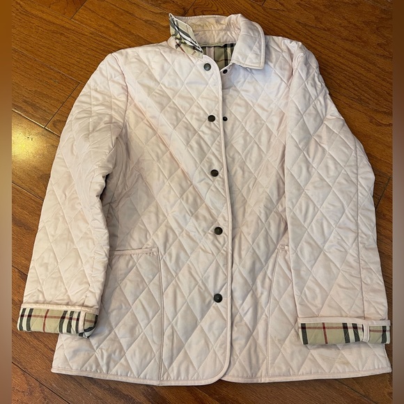 Burberry Jackets & Coats Burberry Light Pink Quilted Jacket Poshmark